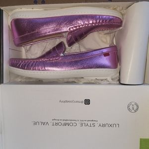 NWT Marc Joseph- Union St. Shoes Youth Size 4 Pink Metallic